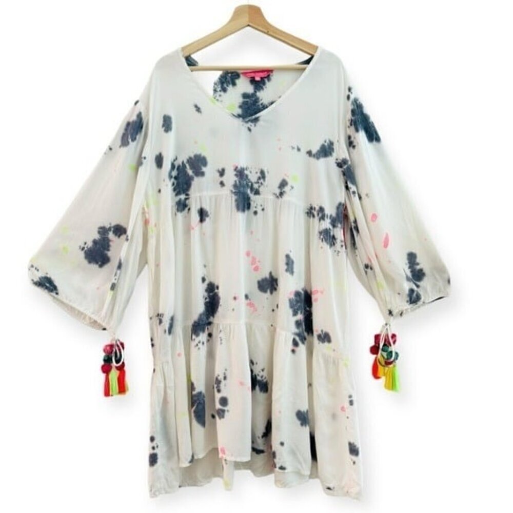 SIMPLY SOUTHERN Tie Dye Boho Tassle Dress Size XL